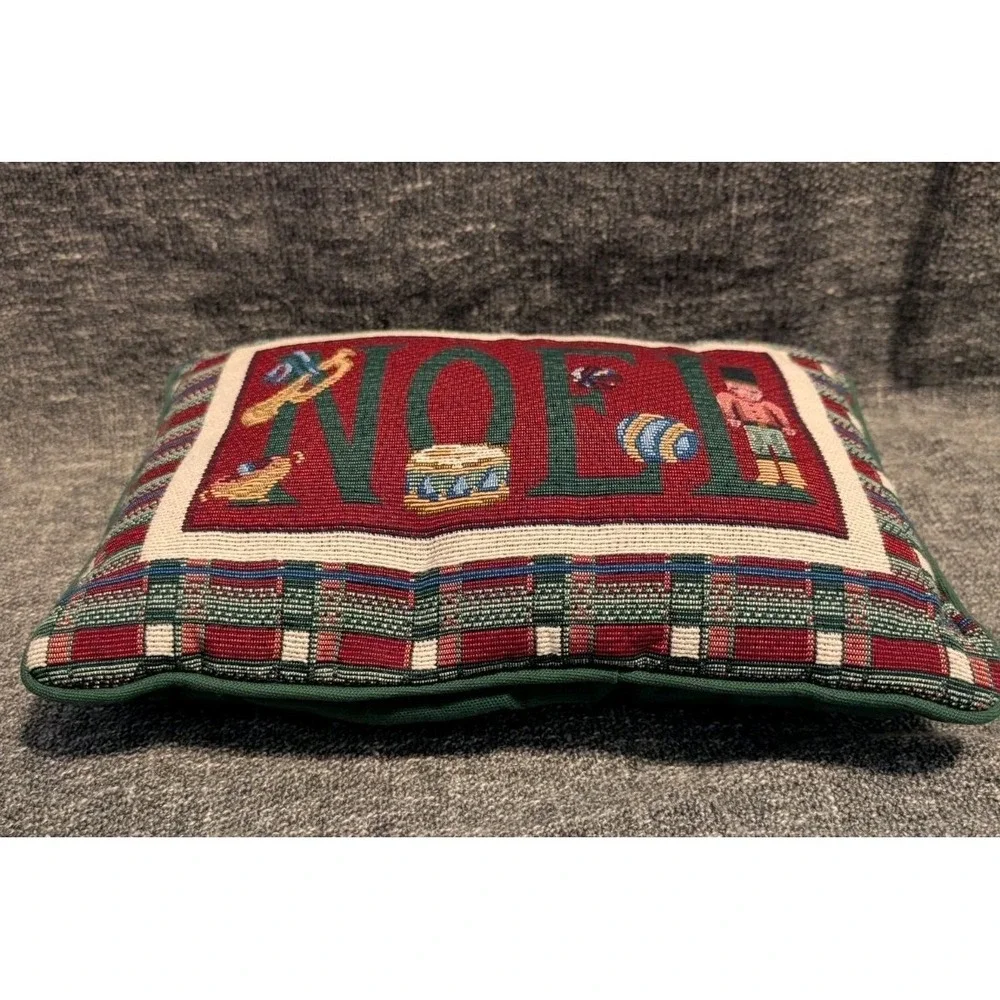 Needlepoint Holiday Noel Holiday Decorative Pillow Christmas Tapestry Pillow